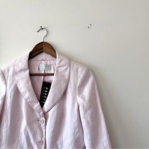 VINTAGE | 100% Pink Linen Button-Down Blazer